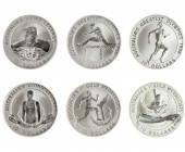 AUSTRALIA. Lote de 6 monedas diferentes. 10 dólares. 1994-1995 y 1996. Juegos Olímpicos. Mate prueba y mate SC.