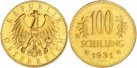 AUSTRIA. 100 schilling. 1931. KM-2842. Prueba con pequeñas marcas.