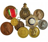 BÉLGICA. Lote de 10 medallas. Leopoldo II. Bronce de 35 a 64mm. Tres de ellas en estuche. MBC/SC.