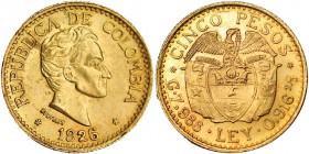 COLOMBIA. 5 pesos. 1926. KM-204. EBC+.