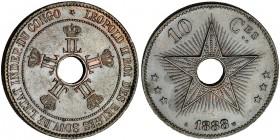 CONGO. 10 céntimos. 1888. KM-4. EBC+.