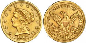 ESTADOS UNIDOS DE AMÉRICA. 2 1/2 dólares. 1862. S. KM-72. MBC+. Rara.