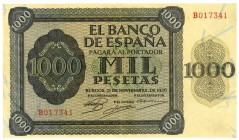 BANCO DE ESPAÑA. 1000 pesetas. 11-1936. Serie B. ED-D24a. MBC+.