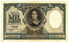 BANCO DE ESPAÑA. 1000 pesetas. 1-1940. Serie A. ED-D41. MBC+.