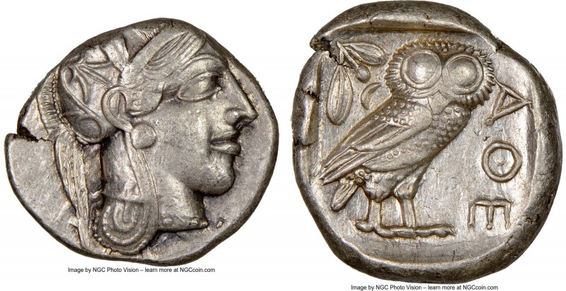ATTICA. Athens. Ca. 440-404 BC. AR tetradrachm (24mm, 17.17 gm, 5h). NGC Choice ...