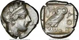 ATTICA. Athens. Ca. 440-404 BC. AR tetradrachm (25mm, 17.17 gm, 8h). NGC XF 5/5 - 4/5. Mid-mass coinage issue. Head of Athena right, wearing crested A...