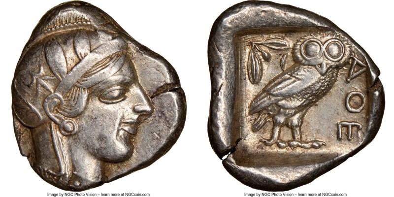 ATTICA. Athens. Ca. 440-404 BC. AR tetradrachm (26mm, 17.17 gm, 2h). NGC XF 5/5 ...