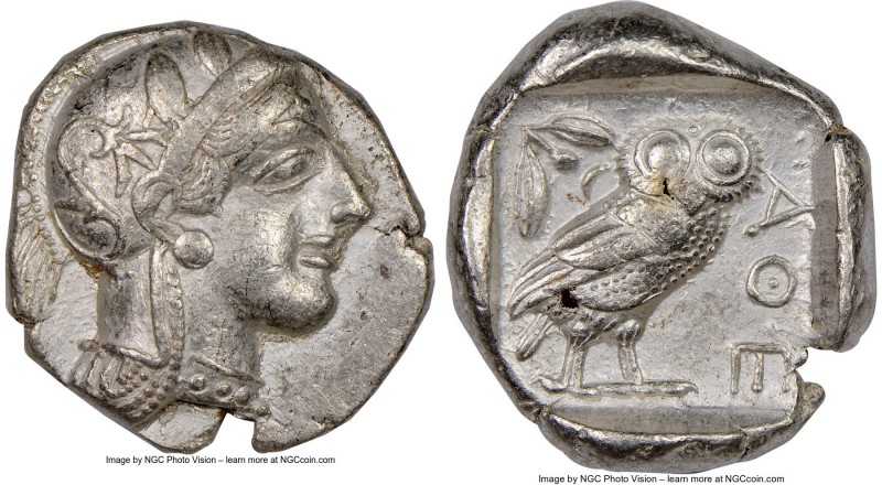 ATTICA. Athens. Ca. 440-404 BC. AR tetradrachm (26mm, 17.16 gm, 2h). NGC XF 5/5 ...