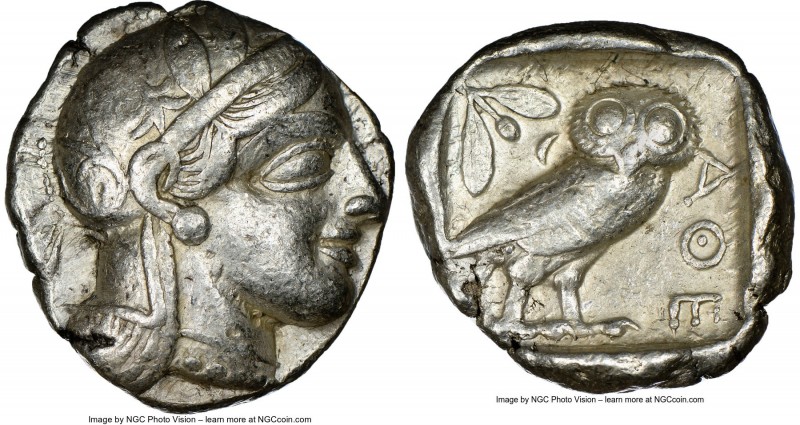 ATTICA. Athens. Ca. 440-404 BC. AR tetradrachm (25mm, 17.17 gm, 8h). NGC VF 5/5 ...