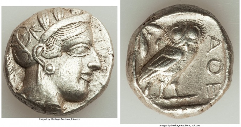 ATTICA. Athens. Ca. 440-404 BC. AR tetradrachm (23mm, 17.18 gm, 11h). XF. Mid-ma...