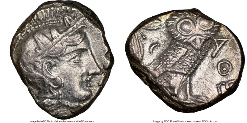 ATTICA. Athens. Ca. 393-294 BC. AR tetradrachm (23mm, 8h). NGC XF, brushed. Head...