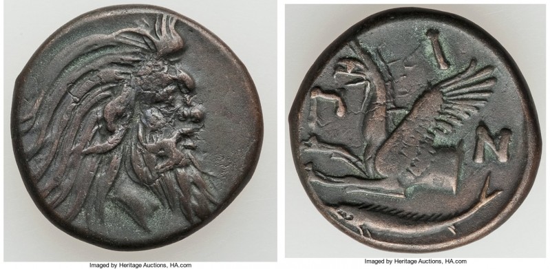 CIMMERIAN BOSPORUS. Panticapaeum. 4th century BC. AE (21mm, 6.63 gm, 6h). Choice...