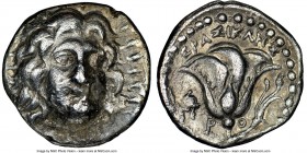 CARIAN ISLANDS. Rhodes. Ca. 250-230 BC. AR didrachm (19mm, 11h). NGC VF. Erasicles, magistrate. Radiate facing head of Helios, turned slightly right, ...