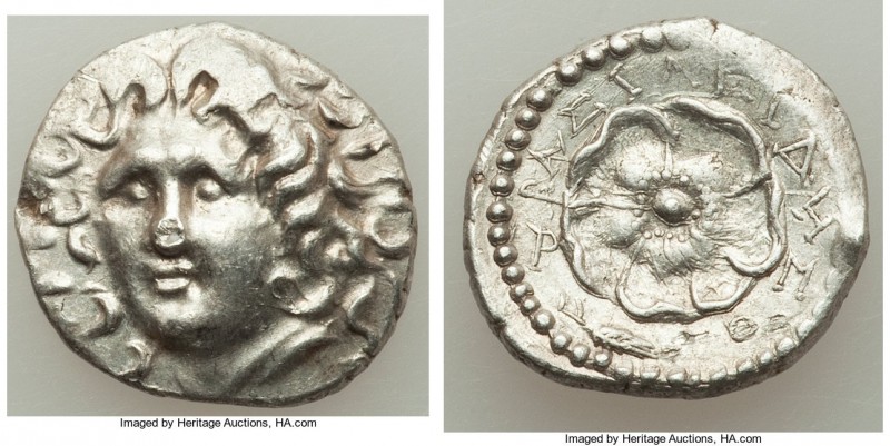 CARIAN ISLANDS. Rhodes. Ca. 84-30 BC. AR drachm (17mm, 3.91 gm, 12h). AU. Basile...