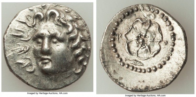 CARIAN ISLANDS. Rhodes. Ca. 84-30 BC. AR drachm (19mm, 4.05 gm, 12h). AU, gouge....