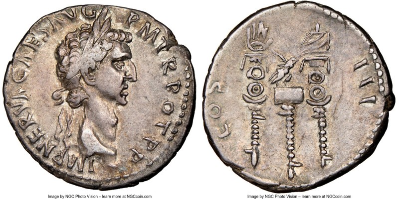 Nerva (AD 96-98). AR cistophorus (26mm, 7h). NGC XF. Uncertain mint in Asia Mino...