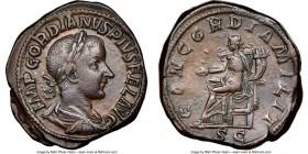 Gordian III (AD 238-244). AE sestertius (34mm, 30.51 gm, 1h). NGC Choice VF 5/5 - 5/5. Rome, AD 240. IMP GORDIANVS PIVS FEL AVG, laureate, draped and ...