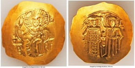 John III Ducas-Vatatzes, Empire of Nicaea (AD 1221/2-1254), AV hyperpyron (28mm, 4.22 gm, 6h). AU graffiti. Magnesia, ca. AD 1232. Christ seated facin...