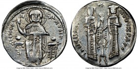 Andronicus II Palaeologus and Michael IX (AD 1294-1320). Anonymous Issue. AR basilicon (22mm, 6h). NGC Choice XF. Constantinople, AD 1304-1320. KYPIЄ-...