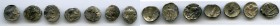ANCIENT LOTS. Greek. Lucania. Ca. 5th-3rd centuries BC. Lot of seven (7) AR diobols. Fine. Includes: (4) Heraclea // (3) Metapontum. Lot of seven (7) ...