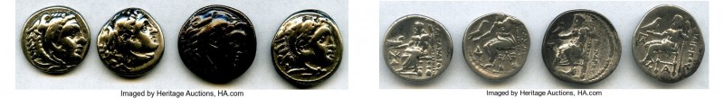 ANCIENT LOTS. Greek. Macedonian Kingdom. Ca. 336-317 BC. Lot of four (4) AR drac...