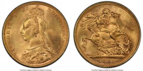Victoria gold Sovereign 1892-M MS63+ PCGS, Melbourne mint, KM10, S-3867C. 

HID09801242017

© 2020 Heritage Auctions | All Rights Reserved