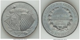 Republic lead "In Honor of James Monroe" Medal 1894 AU (Edge Bump), VC-194. 46.3mm. 62.08gm. 4 DE JULHO 1894 Radiant Arms of Brazil and United States ...