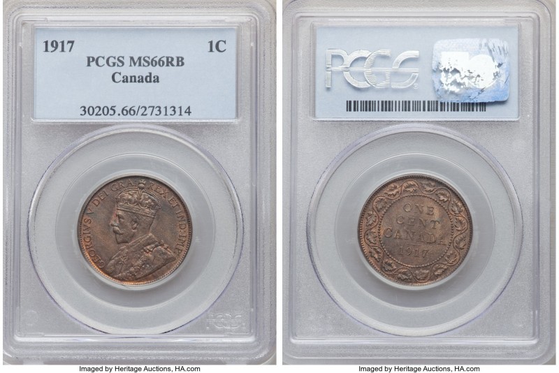 George V Cent 1917 MS66 Red and Brown PCGS, Ottawa mint, KM21.

HID09801242017...