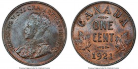 George V Cent 1921 MS64 Brown PCGS, Ottawa mint, KM28. Blue toned chocolate surfaces with peripheral red still visible. 

HID09801242017

© 2020 H...