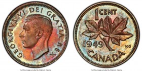 George VI Specimen Cent 1949 SP64 Brown PCGS, Royal Canadian mint, KM41. Argent, gold and ice blue toning. From the George Hans Cook Collection

HID...