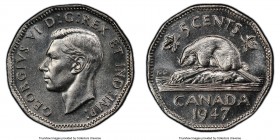 George VI "Dot" 5 Cents 1947 MS64 PCGS, Royal Canadian mint, KM39a. Variety with dot behind date. From the George Hans Cook Collection

HID098012420...