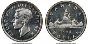 George VI Prooflike "No Water Lines" Dollar 1952 PL65 PCGS, Royal Canadian mint, KM46. No water lines variety. From the George Hans Cook Collection
...