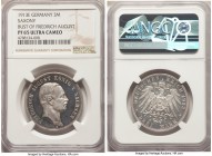 Saxony. Friedrich August III Proof 3 Mark 1913-E MS65 Ultra Cameo NGC, Muldenhutten mint, KM1267. 

HID09801242017

© 2020 Heritage Auctions | All...