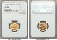 Victoria gold 1/2 Sovereign 1901 MS64 NGC, KM784, S-3878. Last year for type, bright cartwheel luster. AGW 0.1177 oz. 

HID09801242017

© 2020 Her...