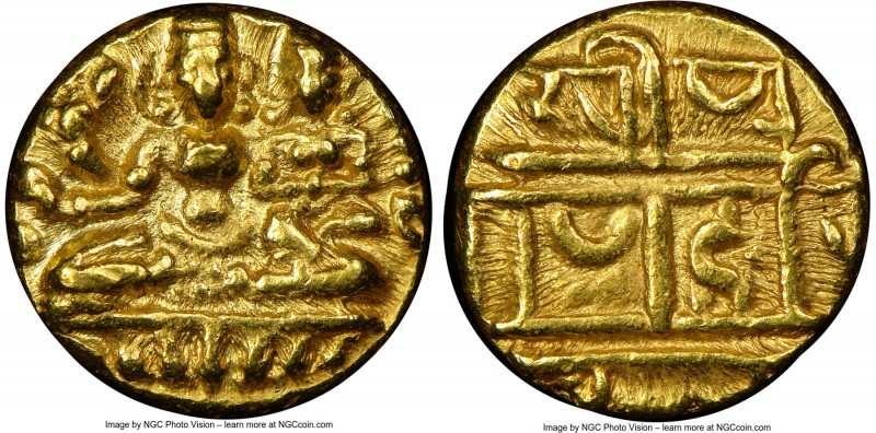 Vijayanagar. Hari Hara II gold 1/2 Pagoda ND (1377-1404) MS64 NGC, Fr-350, Mitch...