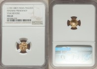 British India. Madras Presidency gold Pagoda ND (1740-1807) MS63 NGC, Fort St. George mint, KM303. Star on reverse variety. 

HID09801242017

© 20...