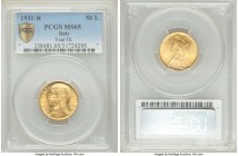 Vittorio Emanuele III gold 50 Lire Anno IX (1931)-R MS65 PCGS, Rome mint, KM71.

HID09801242017

© 2020 Heritage Auctions | All Rights Reserved