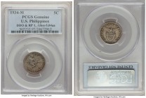 USA Administration "Doubled Die Obverse - Repunched 1" 5 Centavos 1934-M Genuine (Environmental Damage) PCGS, Manila mint, KM175, Allen-5.04aa. 

HI...