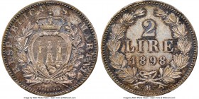 Republic 2 Lire 1898-R AU58 NGC, Rome mint, KM5. Mintage: 10,000. Two year type. 

HID09801242017

© 2020 Heritage Auctions | All Rights Reserved