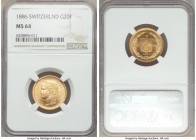 Confederation gold 20 Francs 1886 MS64 NGC, Bern mint, KM31.3. Superior strike with crisp edges. AGW 0.1867 oz. 

HID09801242017

© 2020 Heritage ...