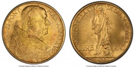 Pius XI gold 100 Lire Anno XV (1936) MS66 PCGS, KM10. Mintage: 8,239. Two year type. 

HID09801242017

© 2020 Heritage Auctions | All Rights Reser...