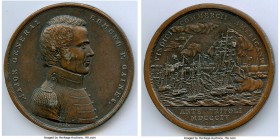 "Major General Gaines - Battle of Erie" bronze Medal 1814-Dated (Post 1884) XF, Julian-MI-13. 65.6mm. 137.78gm. Signed Furst F. MAJOR GENERAL EDMUND P...
