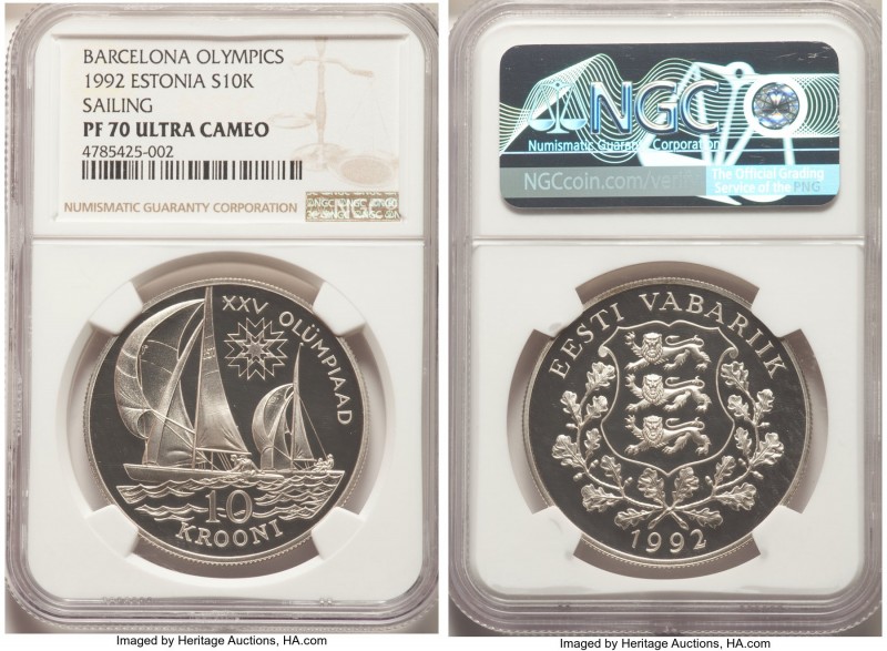 Republic Pair of Certified Assorted Issues, 1) Estonia: Republic Proof 10 Krooni...