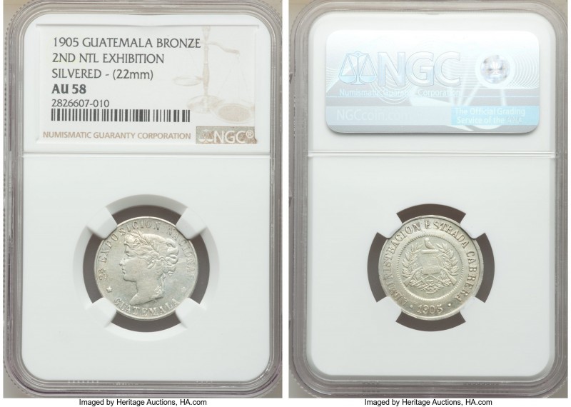 4-Piece Lot of Certified Assorted Issues NGC, 1) Guatemala: Republic silvered br...