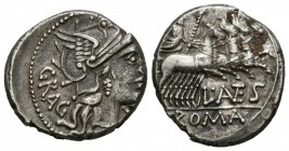 GENS ANTESTIA. Denario. (Ar. 3,79g/19mm). 136 a.C. Roma. (Crawford 238/1; FFC 151). MBC+.