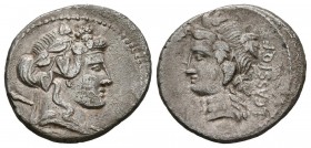 GENS CASSIA. Denario. (Ar. 3,52g/18mm). 78 a.C. Roma. (Crawford 386/1; FFC 556). MBC.