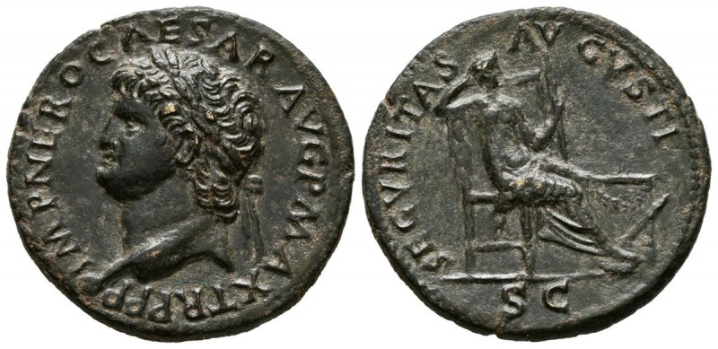 NERON. As. (Ae. 11,50g/29mm). 67 d.C. Lugdunum. (RIC 597). EBC. Limpiada. Raro e...