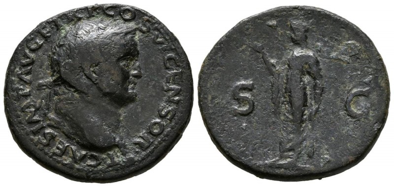 TITO. As. (Ae. 10,77g/28mm). 77-78 d.C. Lugdunum. (RIC 1273). MBC-. Limpiada.