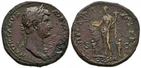 ADRIANO. Sestercio. (Ae. 25,38g/33mm). 128-129 d.C. Roma. (RIC 988). MBC.