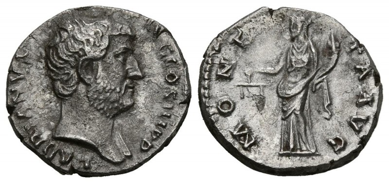 ADRIANO. Denario. (Ar. 3,28g/17mm). 134-138 d.C. Roma. (RIC 965). EBC-. Pequeña ...